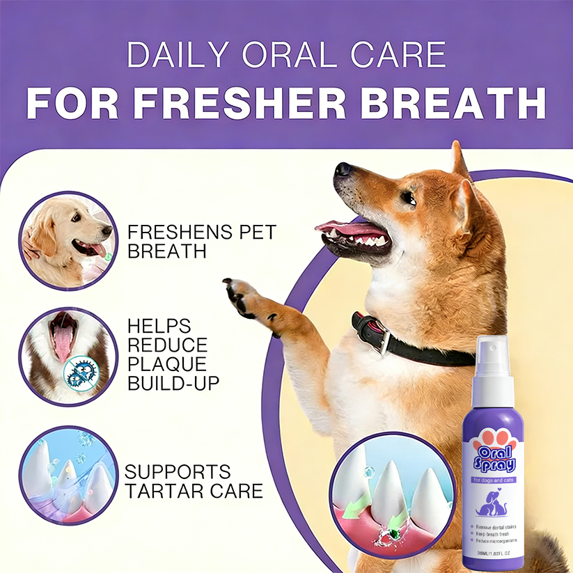 Softvya™ Advanced Pet Oral Spray | Instant Fresh Breath, Target Tartar & Support Healthy Gums 🦷✨