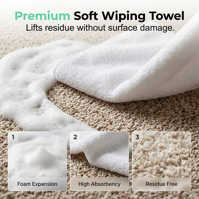 🔥Limited Time Promotion 65% OFF🔥Waterless Carpet Foam Stain Remover with Towel