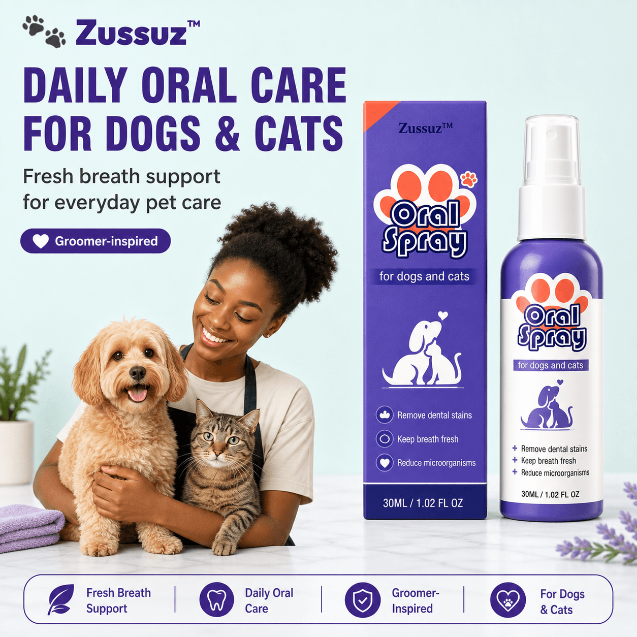 Softvya™ Advanced Pet Oral Spray | Instant Fresh Breath, Target Tartar & Support Healthy Gums 🦷✨