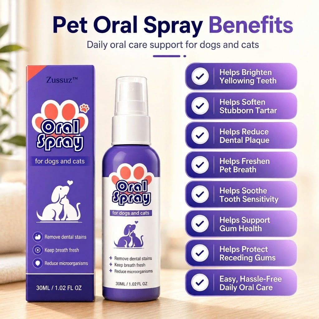 Softvya™ Advanced Pet Oral Spray | Instant Fresh Breath, Target Tartar & Support Healthy Gums 🦷✨